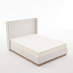 Hosford Wingback Bed King in Textured Ivory Canvas.