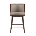 Evalyn Taupe Leatherette Counter Stool  with Beech Wood Legs