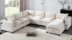 117.5'' Modular Sectional Sofa with Movable Storage Ottoman.