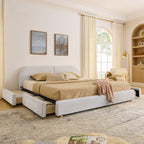 King Size Upholstered Bed Frame - Modern Minimalist Design.