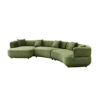 155.91 Inch Curved Modular Sofa with Pillows.