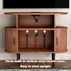 Mid Century Modern Record Player Stand with Charging Station.
