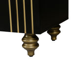 Modern Fluted Sideboard Buffet with Storage, Curve Element with Strict Lines, Black MDF 4-Door Cabinet