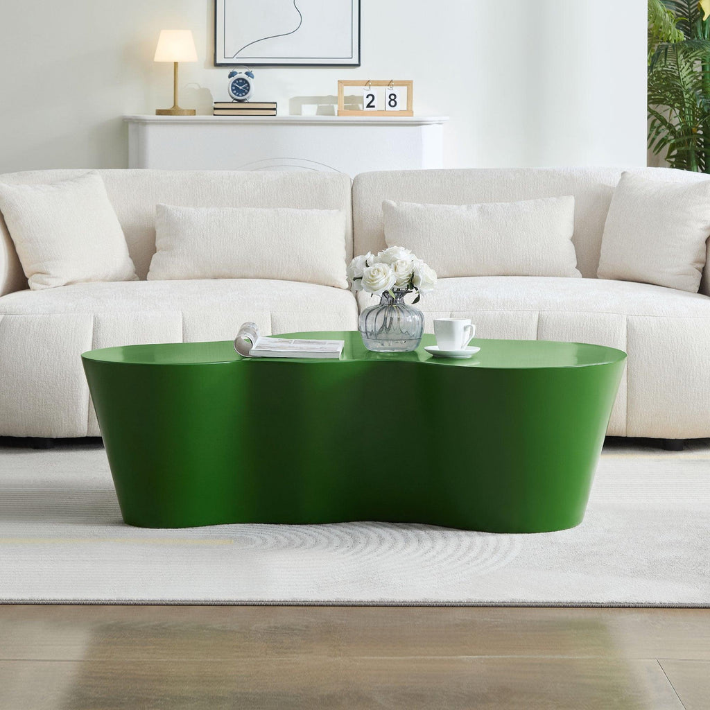 50 Inch Green Fiberglass Coffee Table for Living Room.