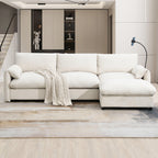 Versatile L-Shaped Sectional Sofa with Storage Ottoman.
