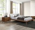 Walnut 3pc Bedroom Set with Queen Bed and Nightstands.