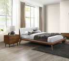 Walnut 3pc Bedroom Set with Queen Bed and Nightstands.