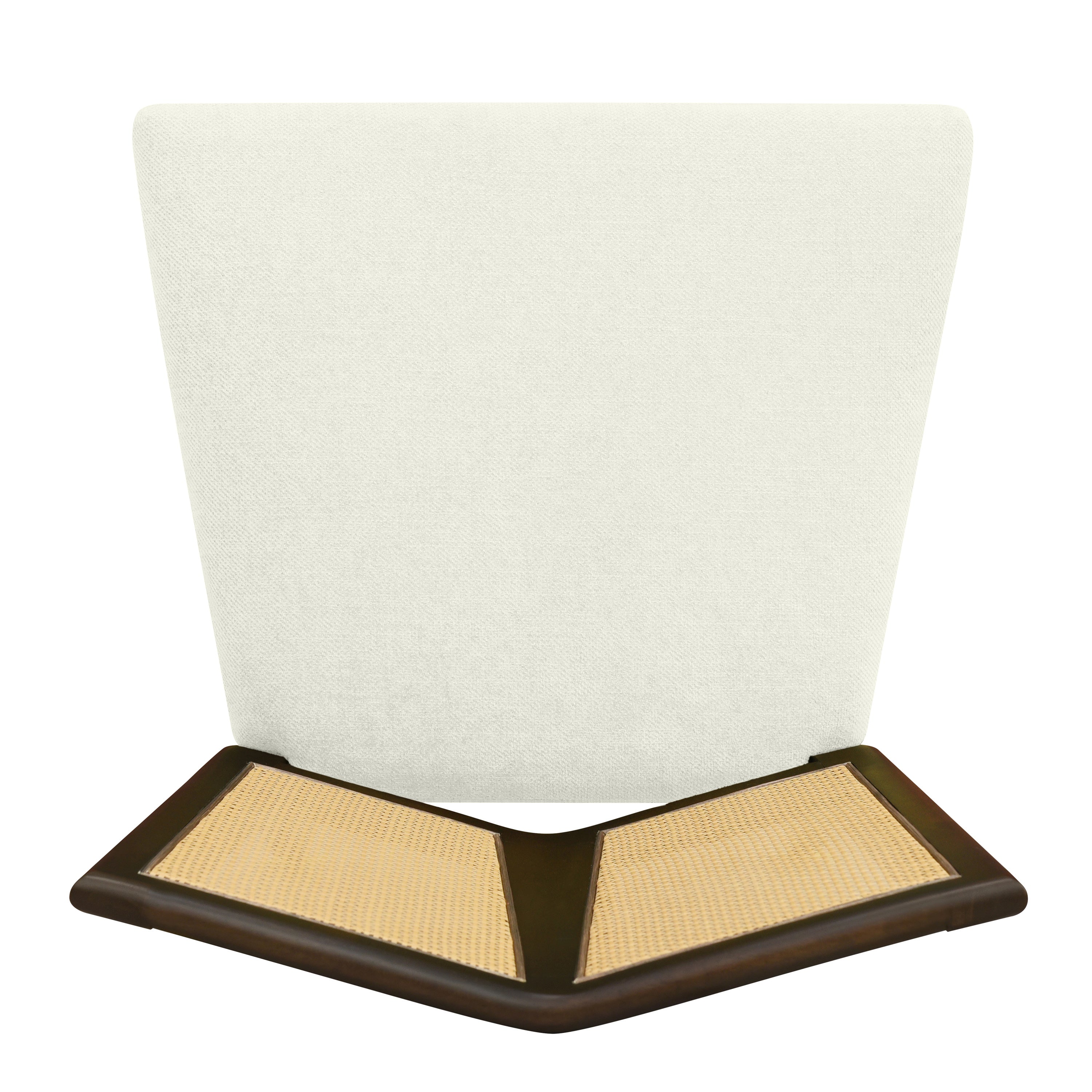 Disassembled view of Rattan Dining Chair backrest and seat cushion, showcasing construction and quality materials used in the set.