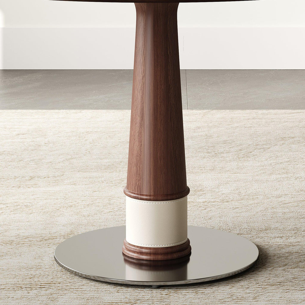 47-Inch Solid Wood Dining Table with Lazy Susan.