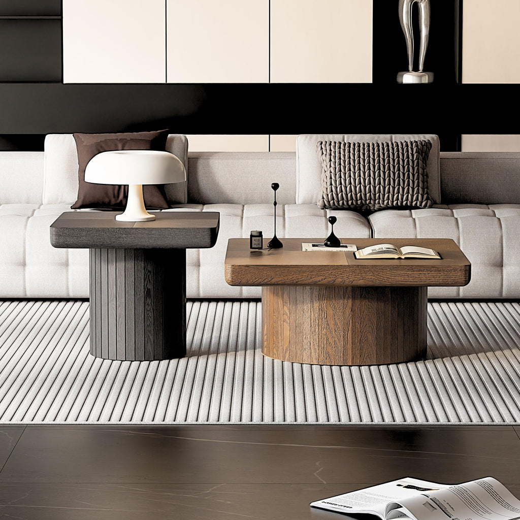 Wood Nesting Coffee Table Set for Versatile Living Room Use.
