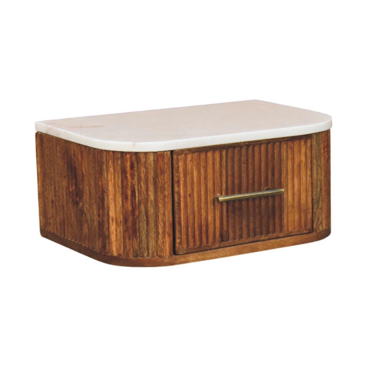 Solid Wood Wall-Mounted Bedside Table - Beaumont Design.