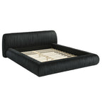 Contemporary Upholstered Queen Bed in Black Fabric.