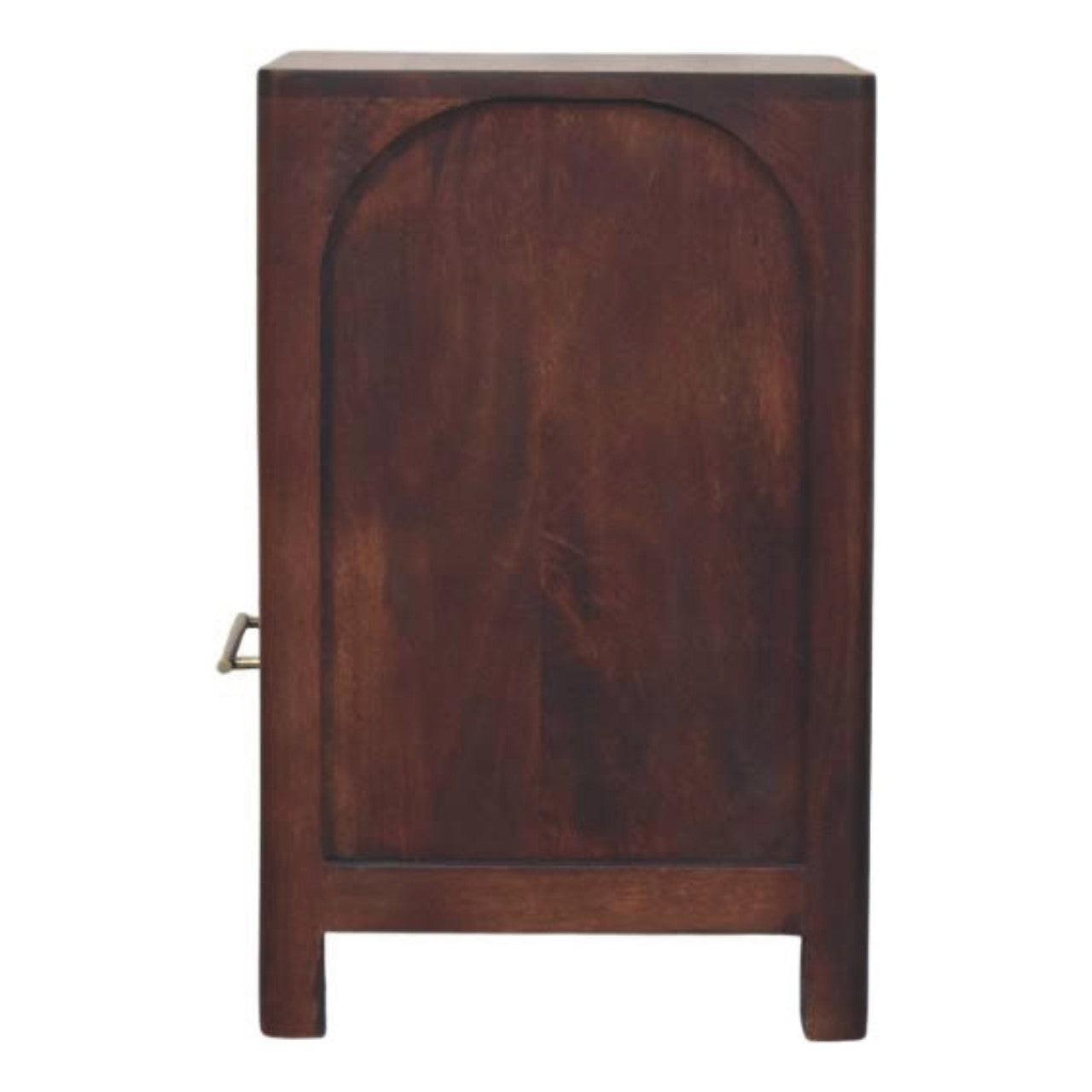 Solid Wood Arched Edge 1 Drawer Bedside Table.