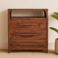 Solid Wood Arc-Line 3 Drawer Chest - Solid Wood 3 Drawer Chest.