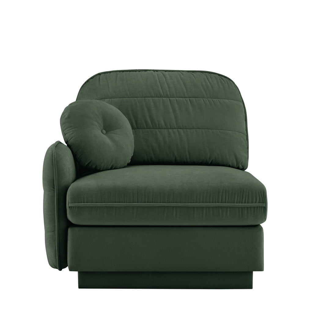 Celena Green Chenille Upholstered 1-Seater Sofa