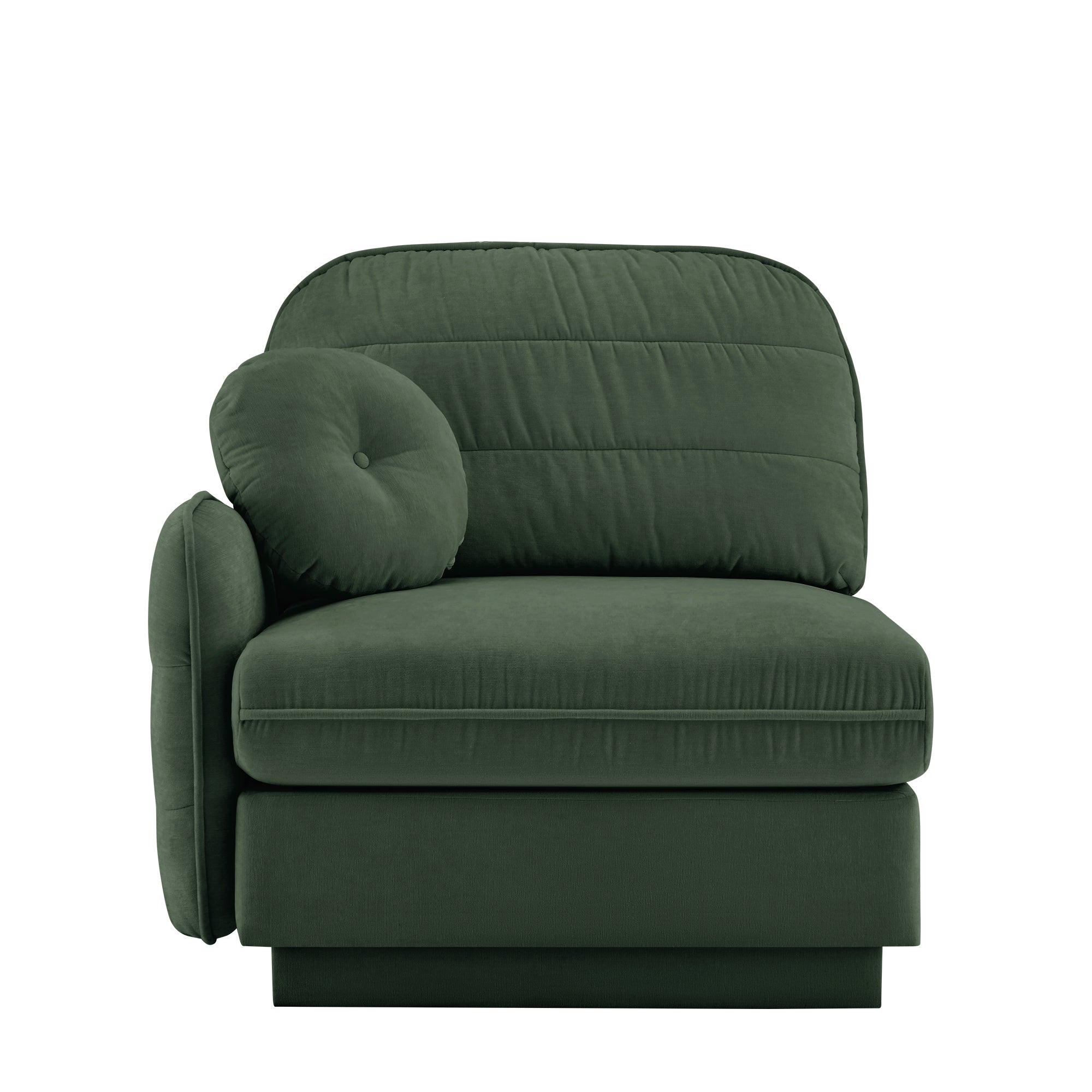 Celena Green Chenille Upholstered 1-Seater Sofa