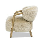 Becker 33' Sheepskin Accent Arm Chair in Taupe Beige.