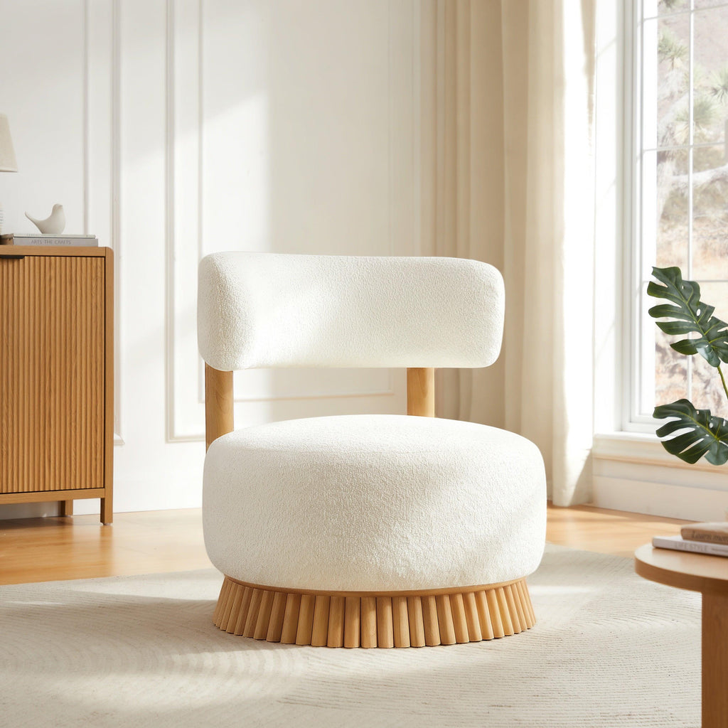 Modern Farmhouse Armless Chair for Living Room and Bedroom.