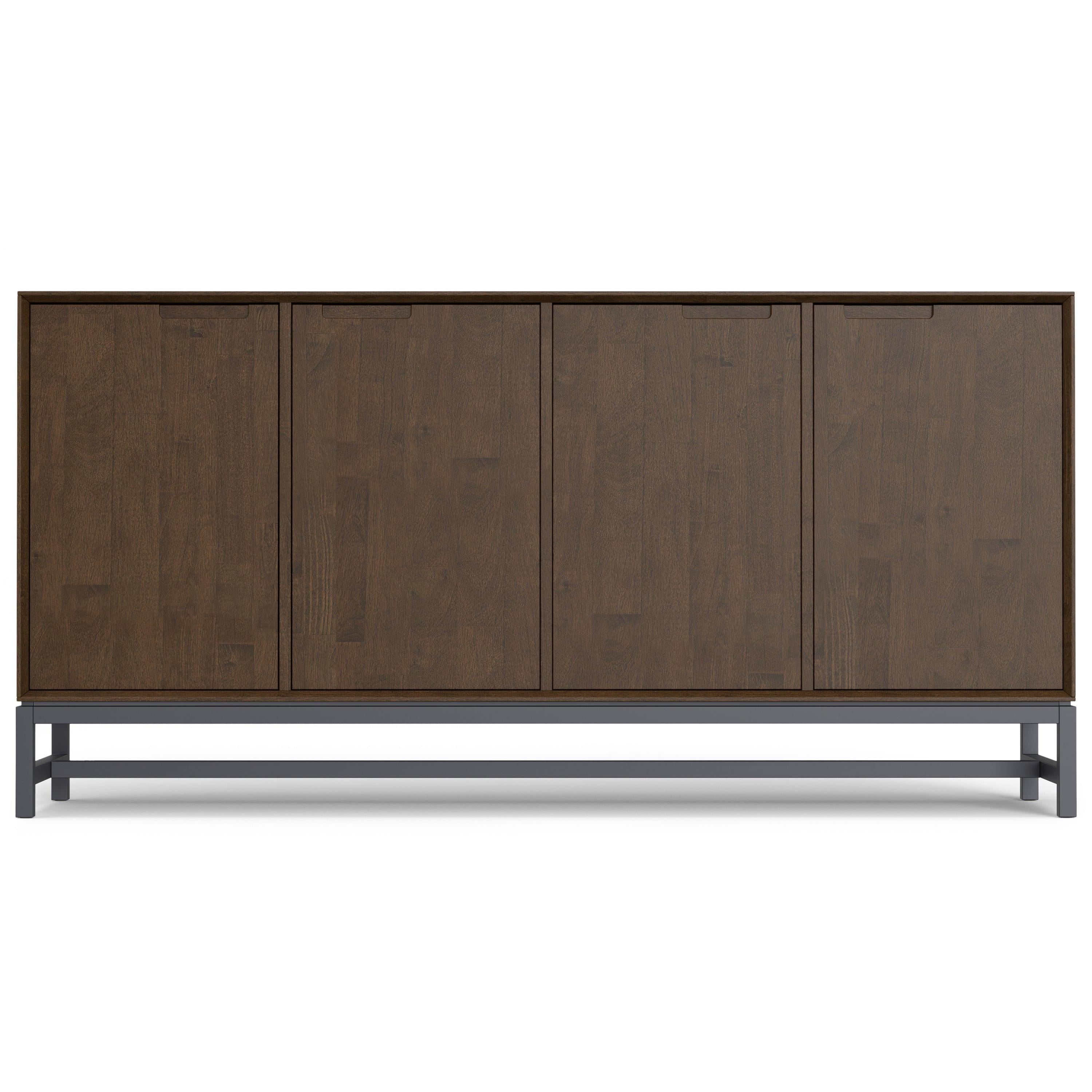 Walnut Brown 4 Door Sideboard Buffet for Storage.