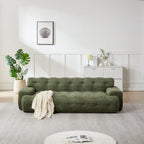 Chenille Button-Tufted Three-Seater Sofa for Comfort.