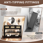 Anti-tipping feature of 43.3' farmhouse console table ensures safety by securing the unit to the wall, ideal for homes with kids or pets.