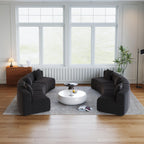 Curved Sectional Sofa with 6 Pillows for Any Room.
