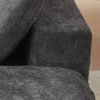 Detail of the Chenille Cloud Sofa armrest and cushion, showing thick padding and soft chenille fabric for superior comfort and support.