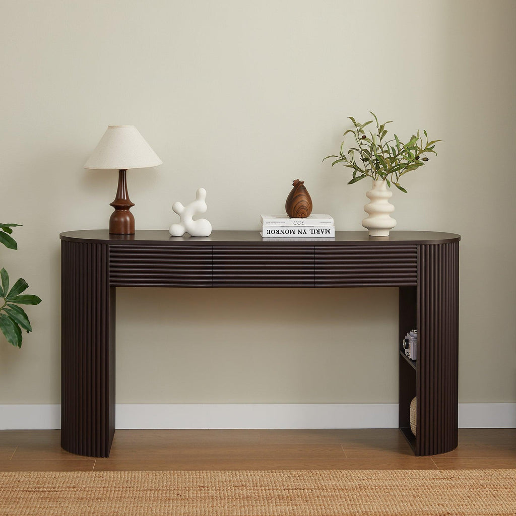 Retro Console Table with Storage for Living Room & Entryway.