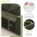 Chenille sectional sofa featuring pocket springs, high-density sponge, and wrinkle-resistant fabric for long-lasting comfort.