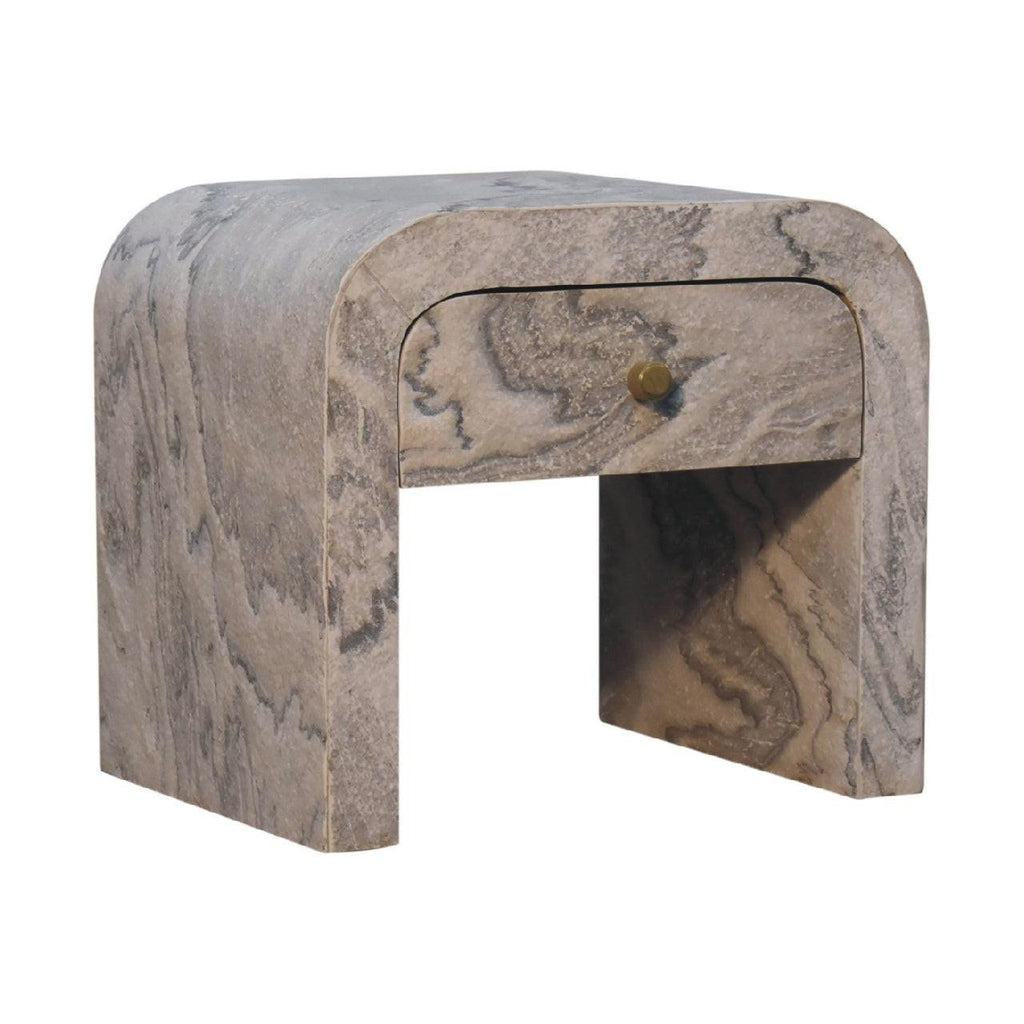 Nouveau Nightstand, 1-Drawer, Marble.