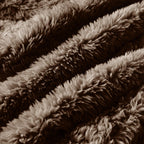 Modular Sofa Chocolate - Plush Fabric, No Assembly fabric texture close-up showing thick, luxurious plush fibers.
