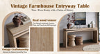 65-Inch Rustic Farmhouse Console Table for Living Room.