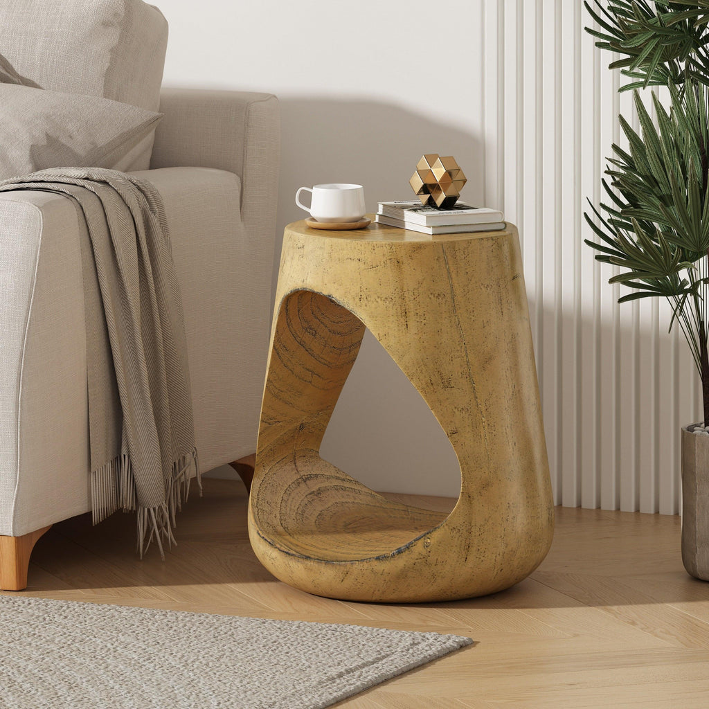 MGO Side Table - Unique Wood Texture.