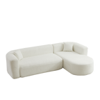 109.4' modular sectional sofa in beige chenille fabric with right-facing chaise. Plush foam filling offers cloud-like comfort for modern living rooms.