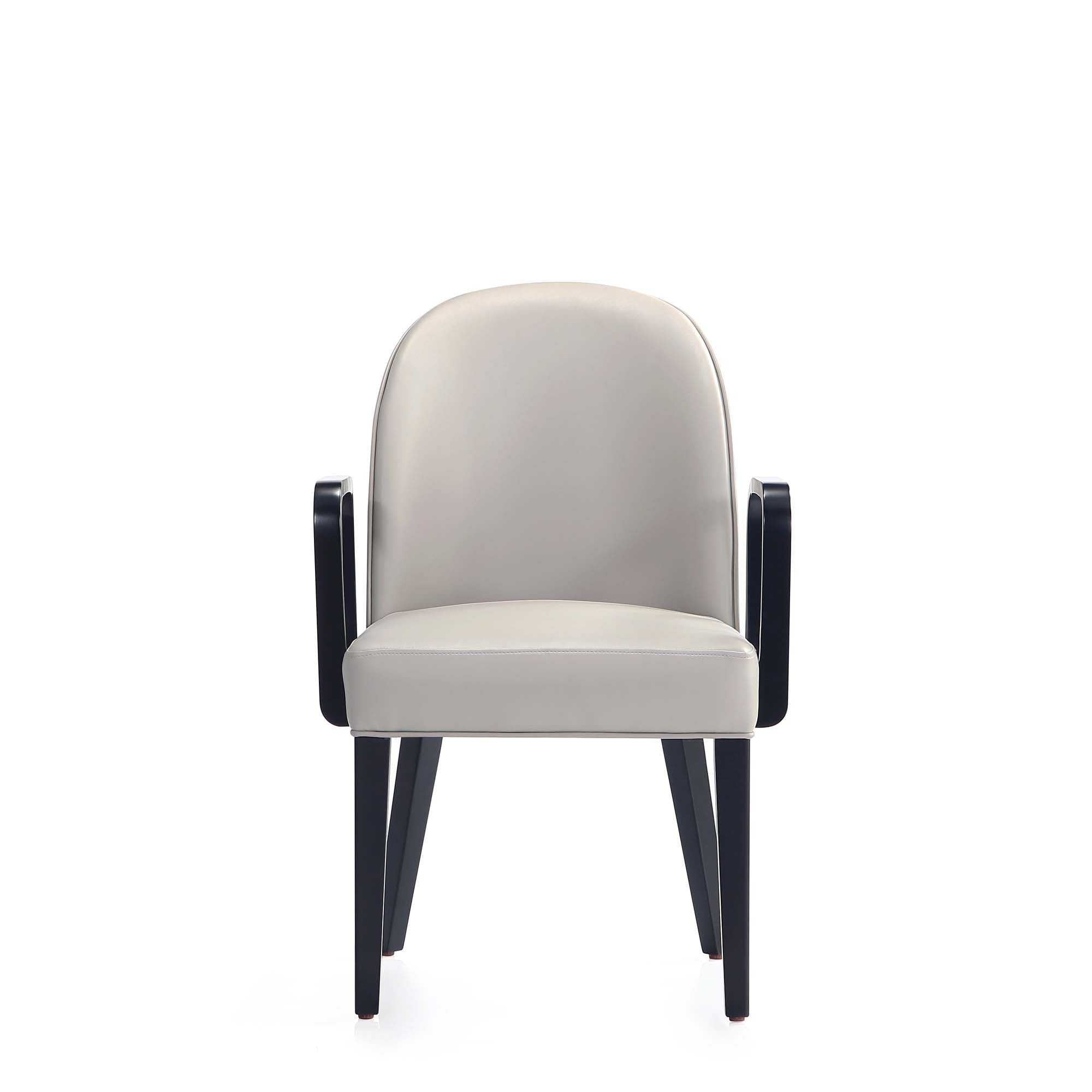 Hillman Wood Upholstered Armchair in Light Gray