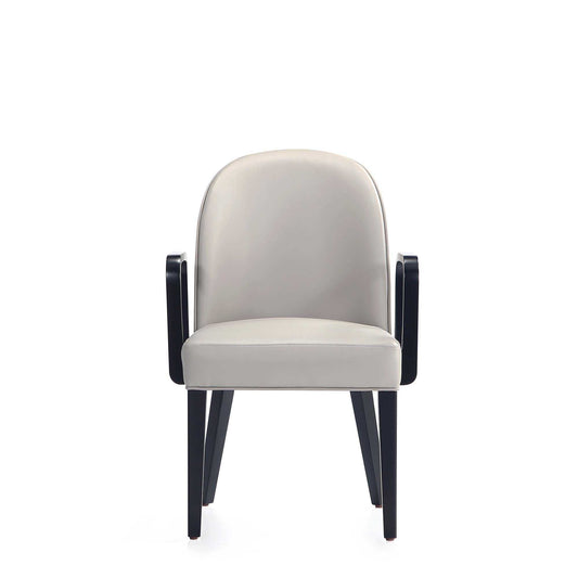Hillman Wood Upholstered Armchair in Light Gray