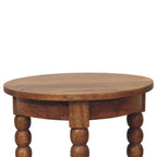 Wooden Barley Twist Round Side Table.