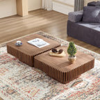 Modern 2PCS Square Coffee Table Set for Living Room.