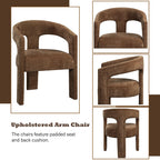 Brown Linen Armchair Set of 2.