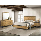 Georgina Natural Pine Mid-Century Queen Bedroom Set.