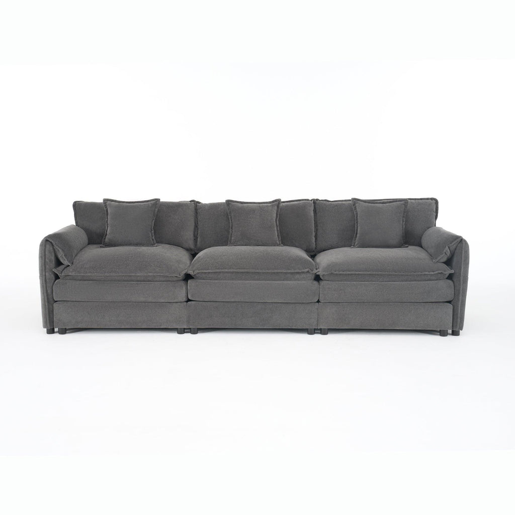Modular Sectional Sofa in Grey - Deep Seat Comfort.