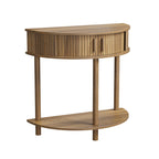 Half-Moon Console Table - Walnut for Entryway & Living Room.