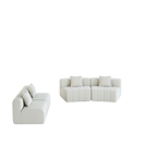 Curved Sectional Sofa with 4 Pillows for Stylish Seating.
