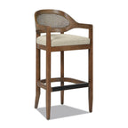Americana Mid-Century Modern Cane Back Bar Stool.