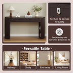 Retro Console Table with Storage for Living Room & Entryway.