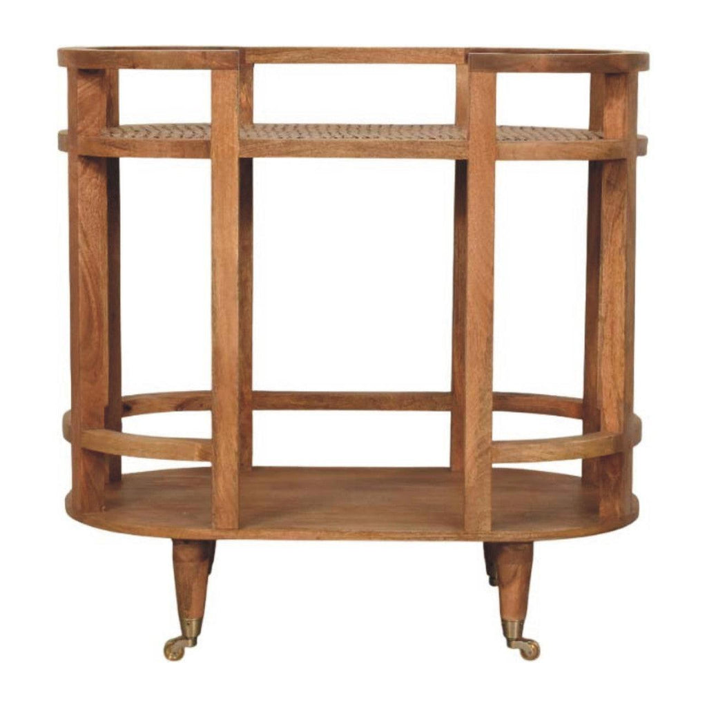 Solid Wood Isla Curved Butler Console with Storage.