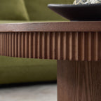 Walnut Round Coffee Table - 35.43 inch MDF with Wood Veneer.