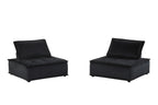 Aveline Black Velvet Lounge Chairs Set of 2.