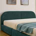 King Size Upholstered Bed Frame in Green - Modern Design.