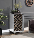 Raini Silver Aluminum 23-Bottle Wine Cabinet with Rolling Wheels